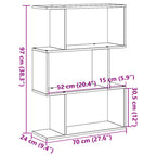 Raumteiler-Bücherregal 3 Fächer Sonoma-Eiche 70x24x97 cm