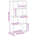 Bücherregal Betongrau 60x20x120,5 cm Holzwerkstoff