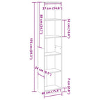 Bücherregal Betongrau 40x24x176 cm Holzwerkstoff