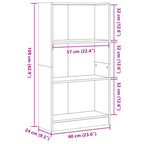 Bücherregal Schwarz 60x24x109 cm Holzwerkstoff