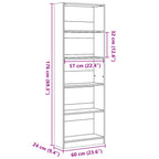 Bücherregal Weiß 60 x 24 x 176 cm Holzwerkstoff
