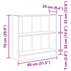 Bücherregal Grau Sonoma 80x24x76cm Holzwerkstoff