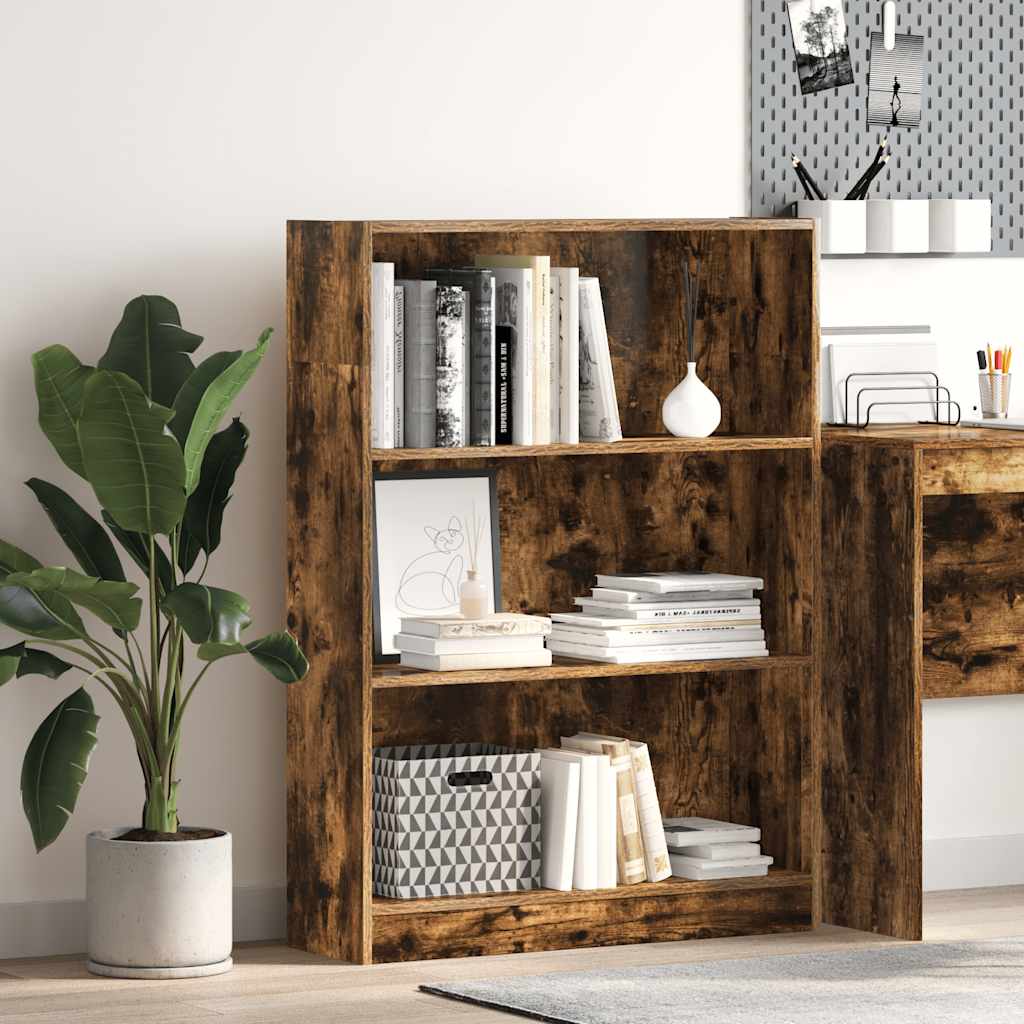 Bücherregal Räuchereiche 80x24x109 cm Holzwerkstoff