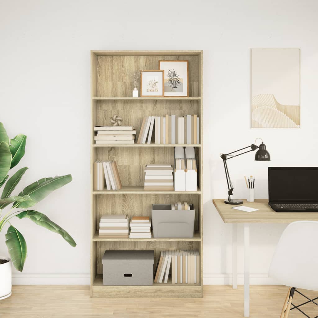 Bücherregal Sonoma-Eiche 80 x 24 x 176 cm Holzwerkstoff