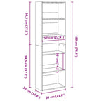 Bücherregal Sonoma-Eiche 60x30x189 cm Holzwerkstoff