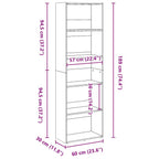 Bücherregal Räuchereiche 60x30x189 cm Holzwerkstoff