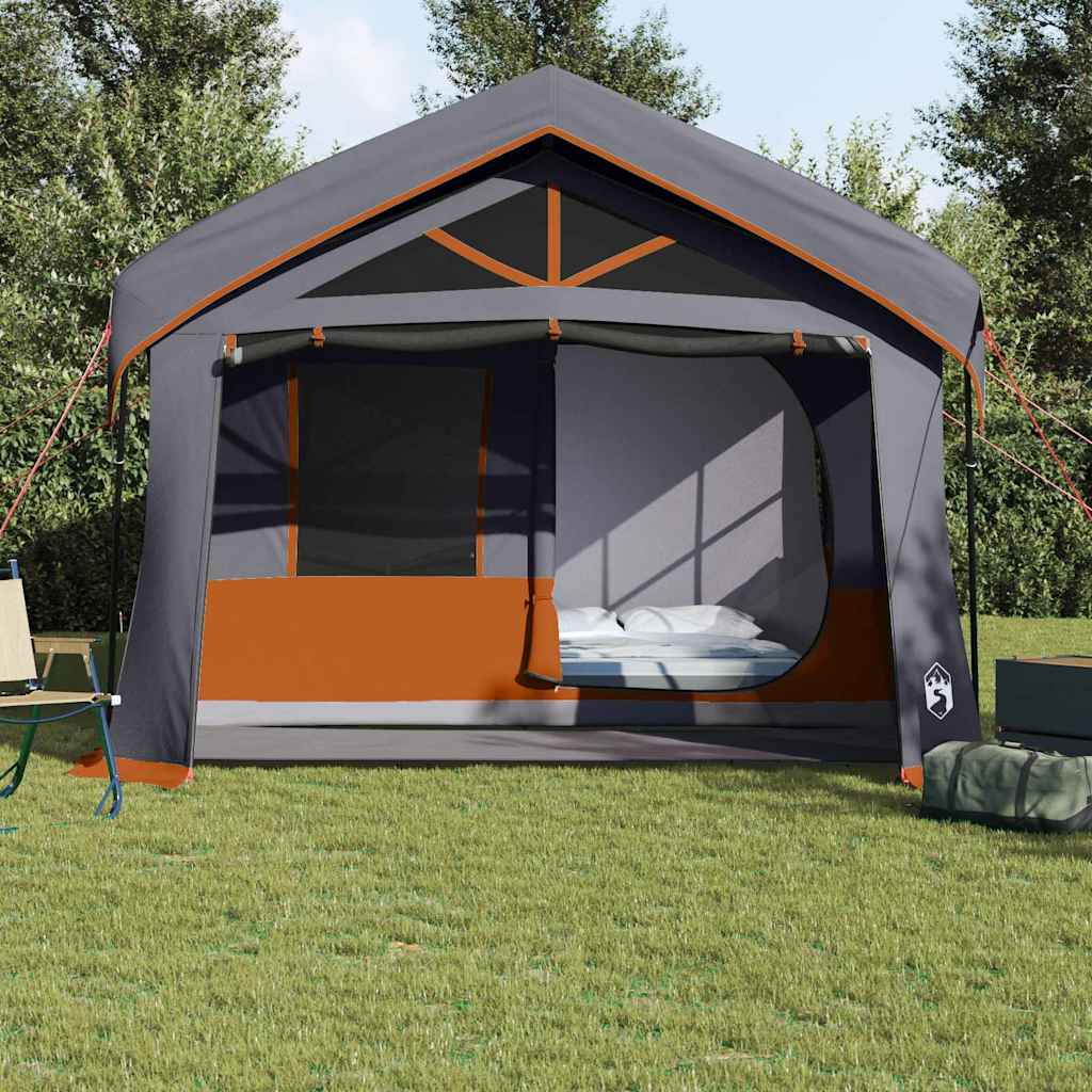 Familienzelt Grau und Orange 620 x 322 x 240 cm Polyester