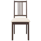 Esszimmerstühle mit Kissen 2 Stk. Braun Massivholz Gummibaum