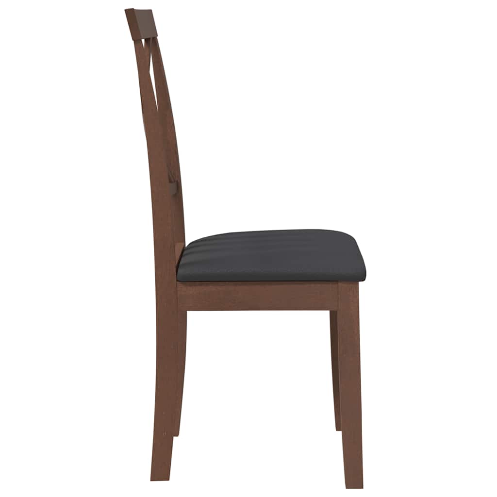 Esszimmerstühle mit Kissen 2 Stk. Braun Massivholz Gummibaum
