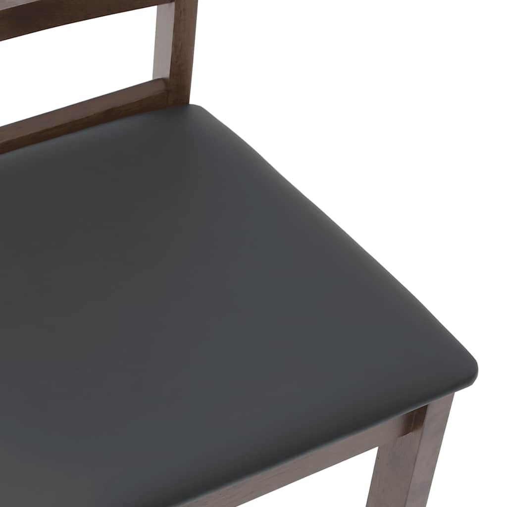 Esszimmerstühle mit Kissen 2 Stk. Braun Massivholz Gummibaum