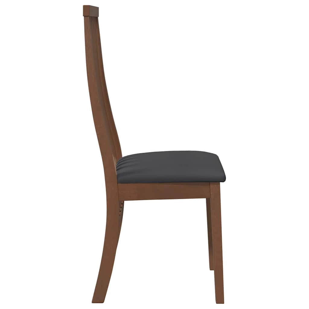 Esszimmerstühle mit Kissen 2 Stk. Braun Massivholz Gummibaum