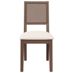 Esszimmerstühle mit Kissen 2 Stk. Braun Massivholz Gummibaum