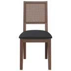 Esszimmerstühle mit Kissen 2 Stk. Braun Massivholz Gummibaum