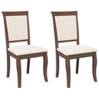 Esszimmerstühle mit Kissen 2 Stk. Braun Massivholz Gummibaum