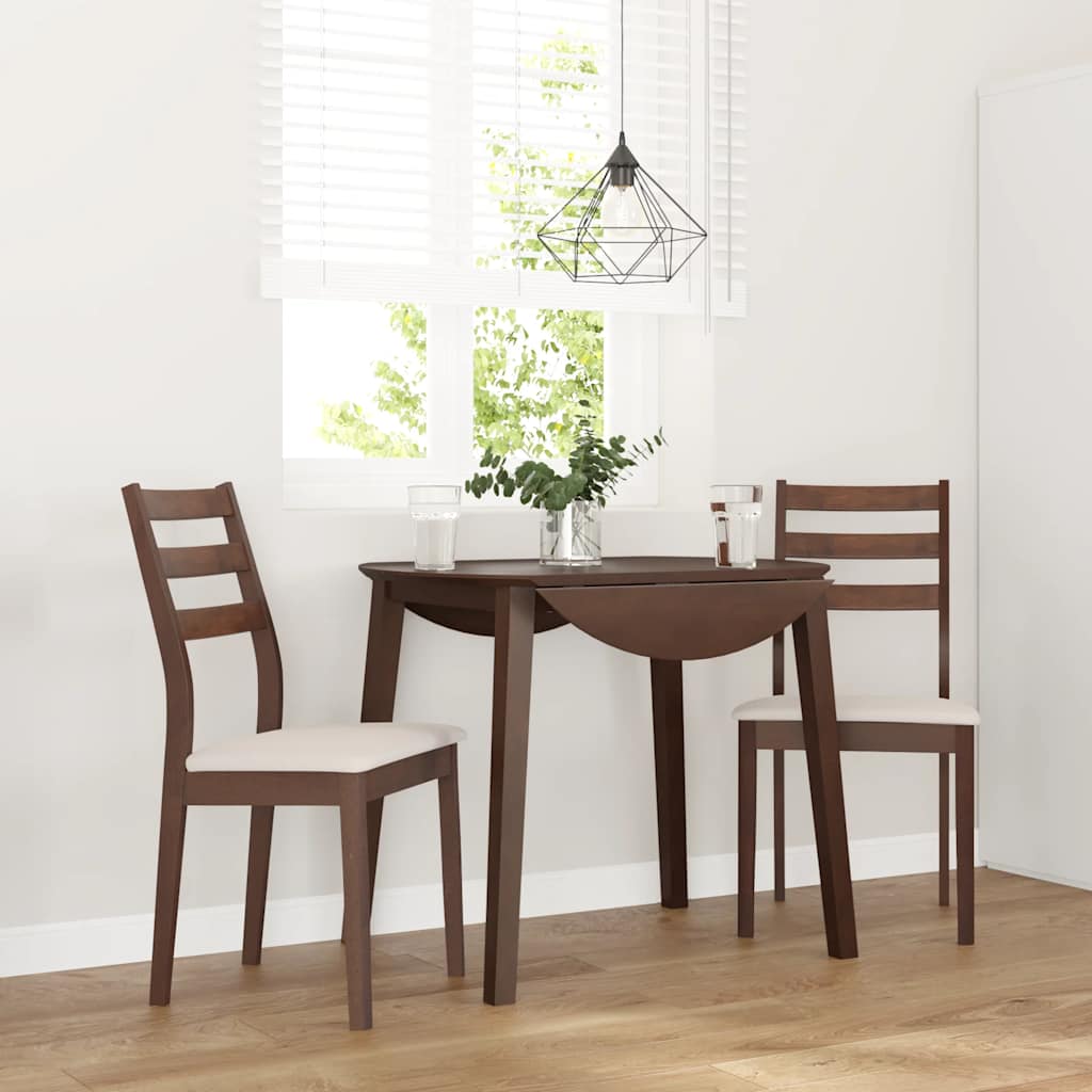 Esszimmerstühle mit Kissen 2 Stk. Braun Massivholz Gummibaum