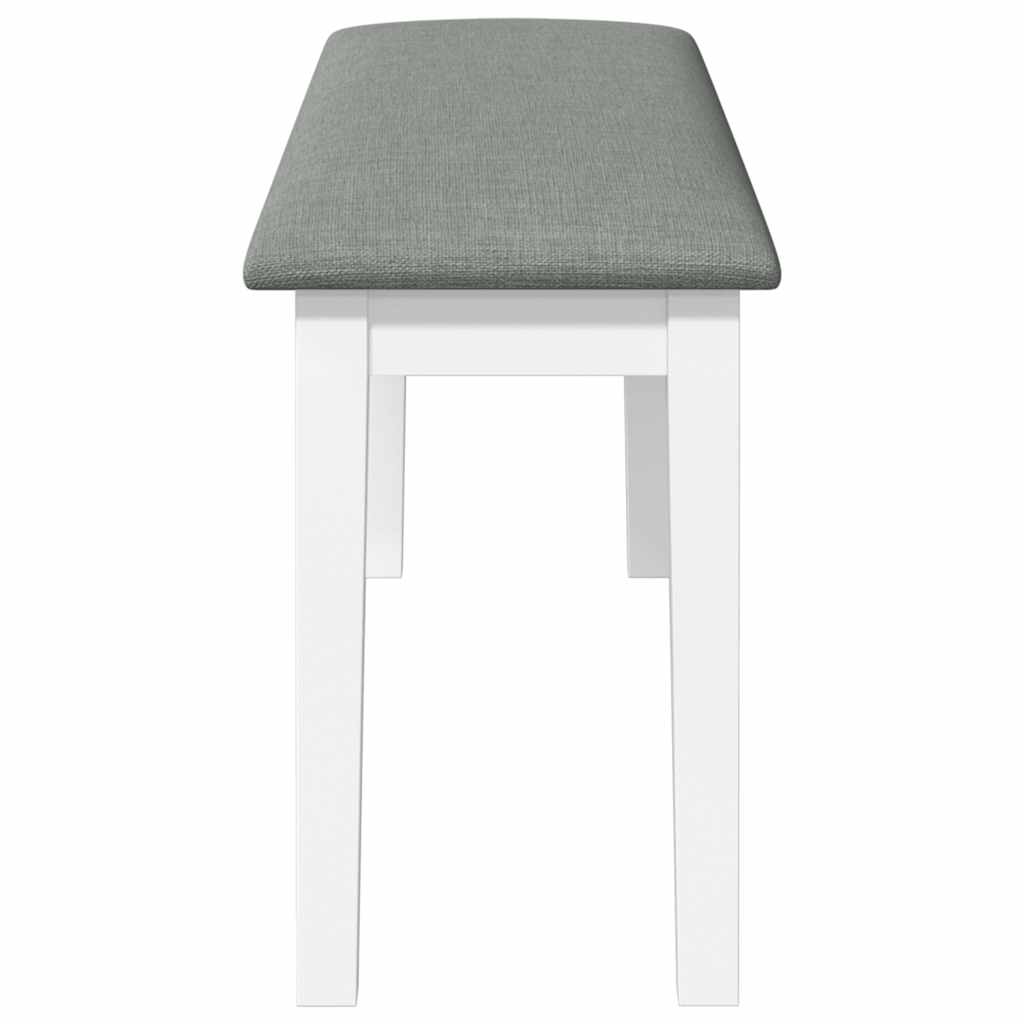 Bank 110 cm Weiß Massivholz Gummibaum