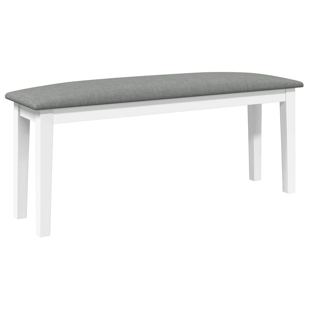 Bank 110 cm Weiß Massivholz Gummibaum