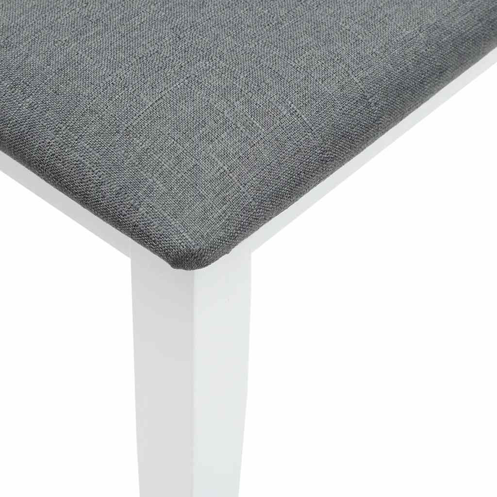 Bank 110 cm Weiß Massivholz Gummibaum