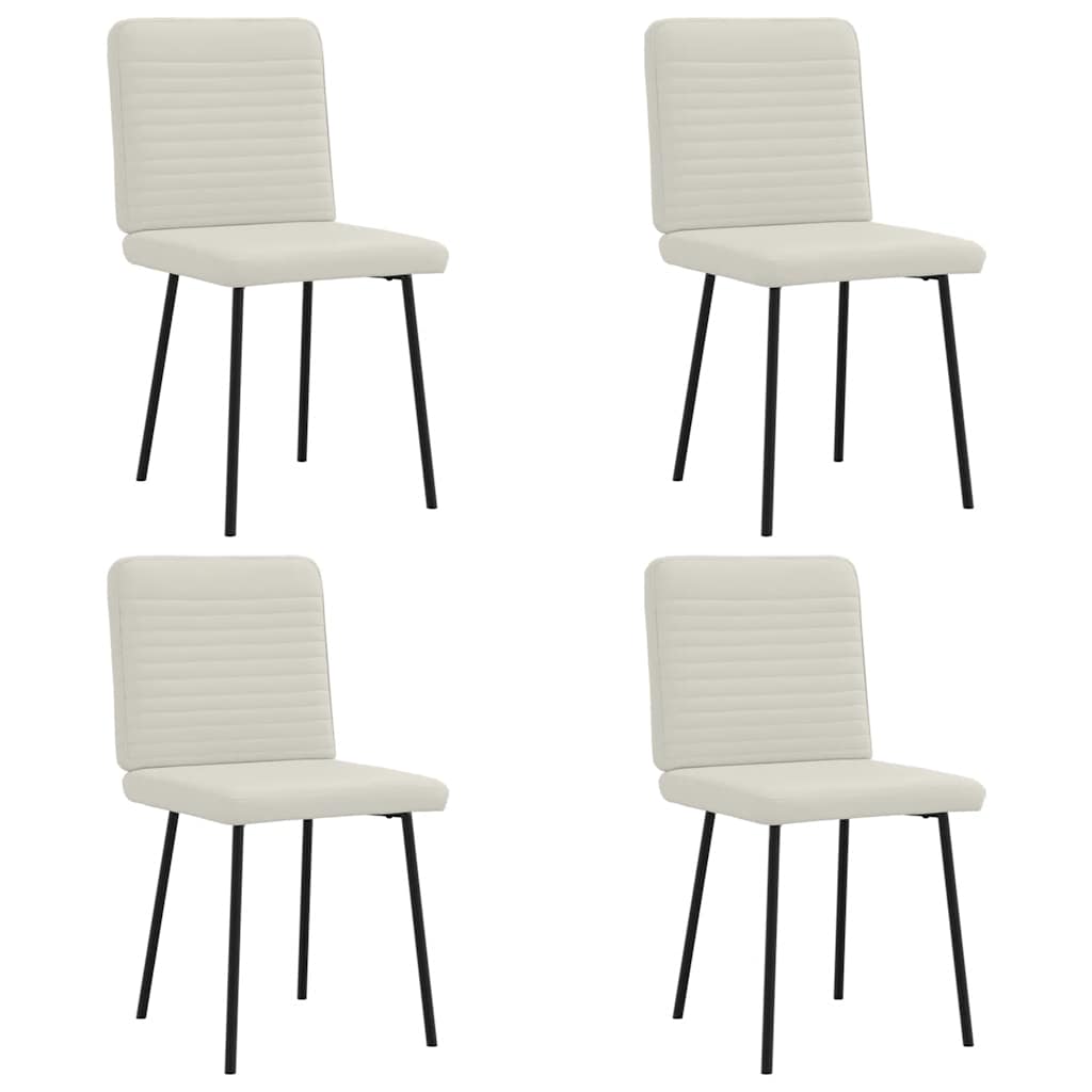 Esszimmerstühle 4 Stk. Creme Samt