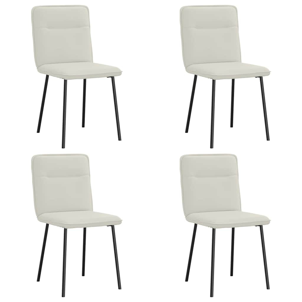 Esszimmerstühle 4 Stk. Creme Samt