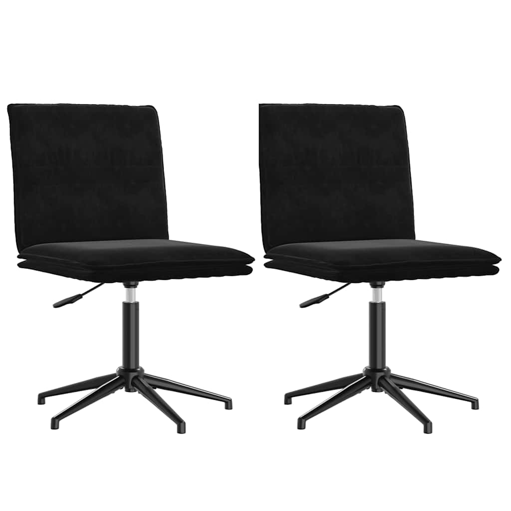 Esszimmerstühle 2 Stk. Schwarz Samt