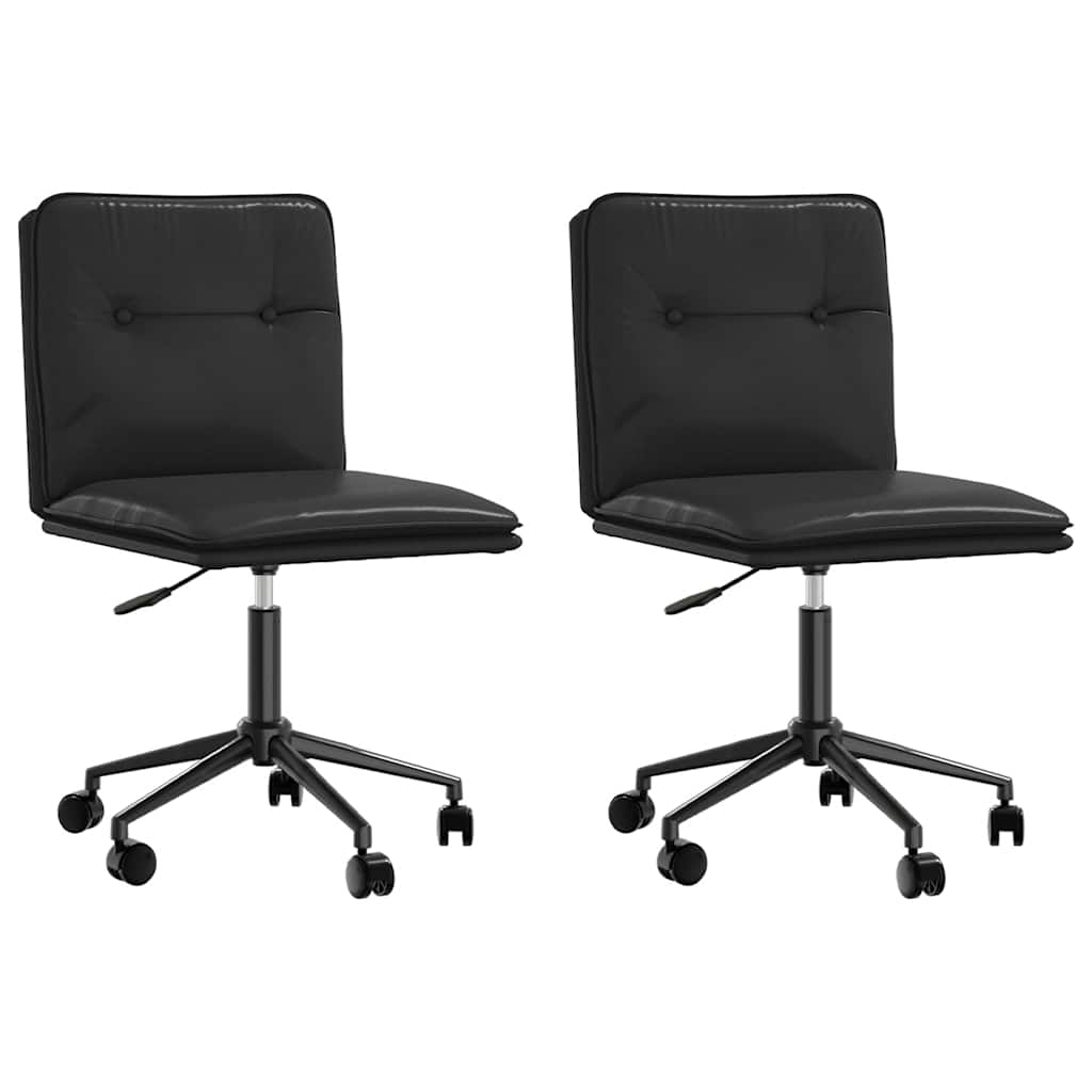 Esszimmerstühle 2 Stk. Schwarz Kunstleder