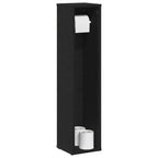 Badezimmerschrank mit Rollenhalter Schwarz 20,5x20x90 cm