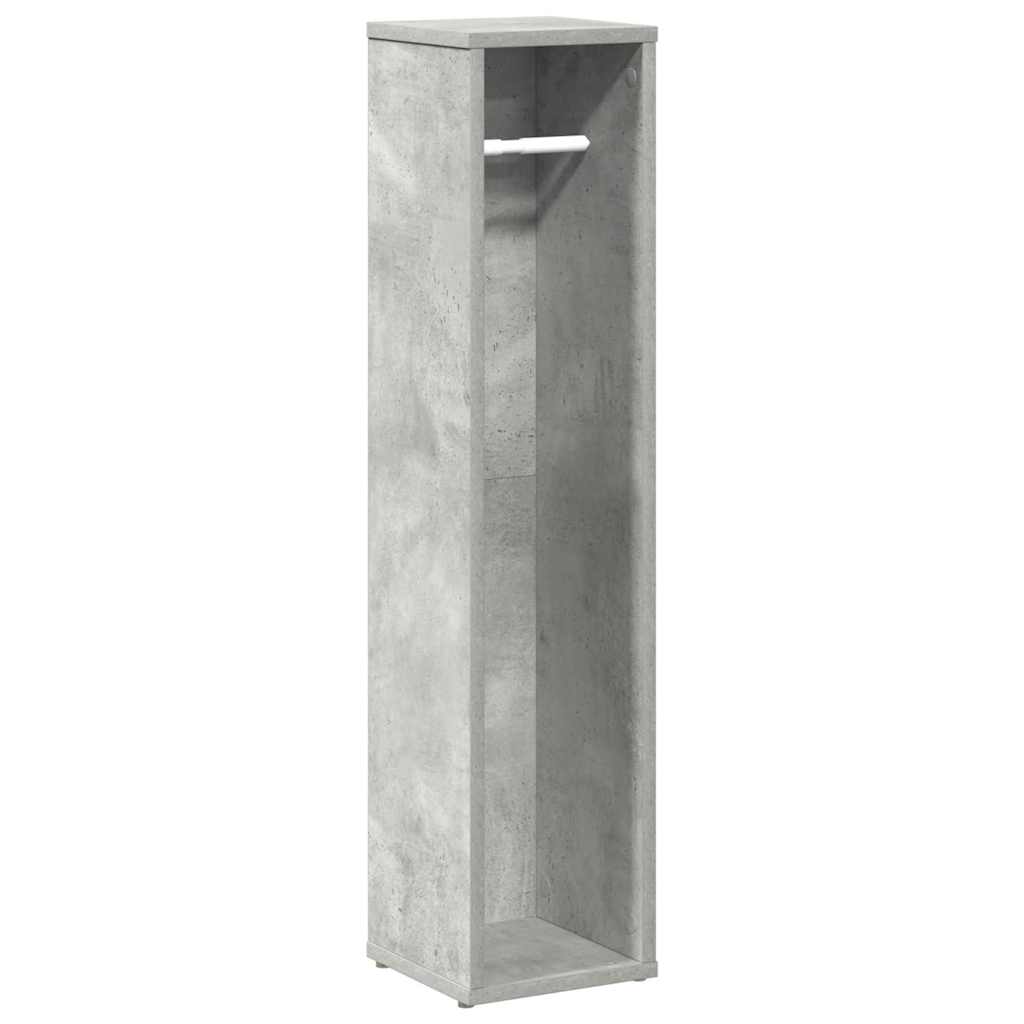 Badezimmerschrank mit Rollenhalter Betongrau 20,5x20x90 cm