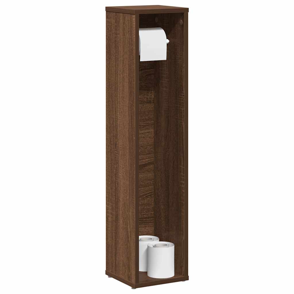 Badezimmerschrank mit Rollenhalter Braune Eiche 20,5x20x90 cm