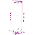 Badezimmerschrank mit Rollenhalter Altholz 20,5x20x90 cm