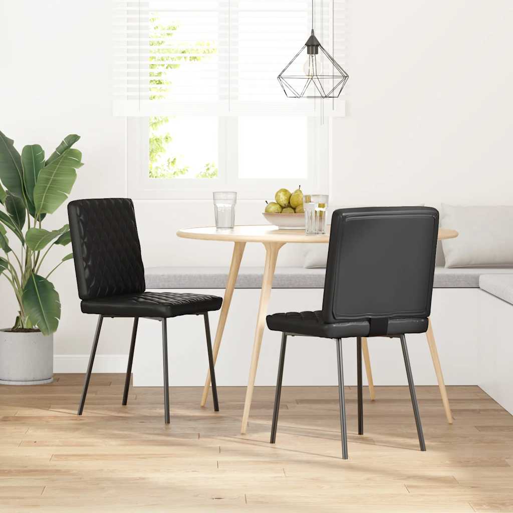 Esszimmerstühle 2 Stk. Schwarz Kunstleder
