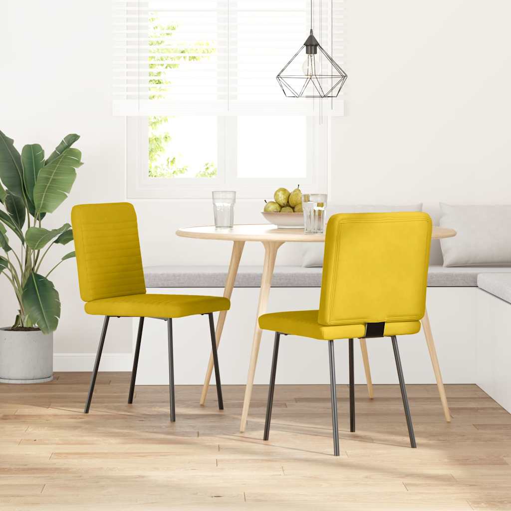 Esszimmerstühle 2 Stk. Gelb Samt