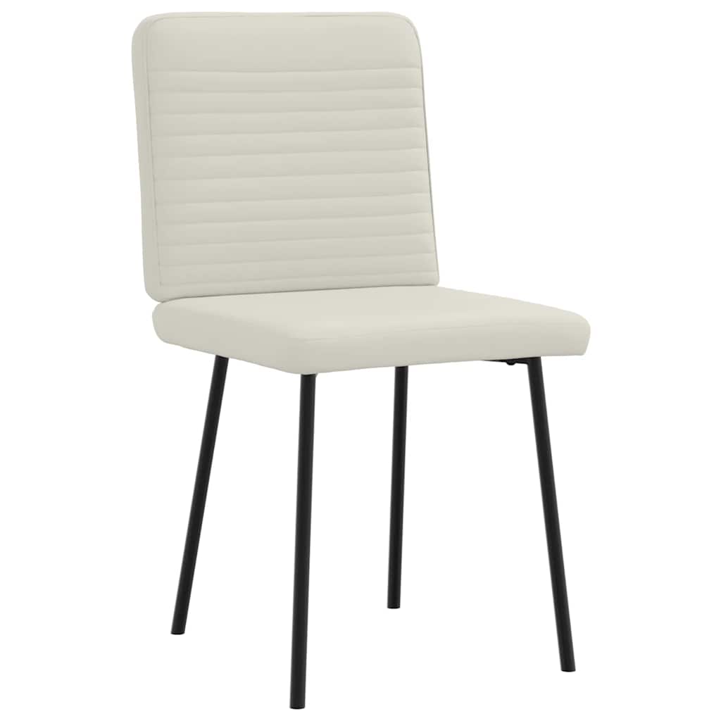 Esszimmerstühle 2 Stk. Creme Samt
