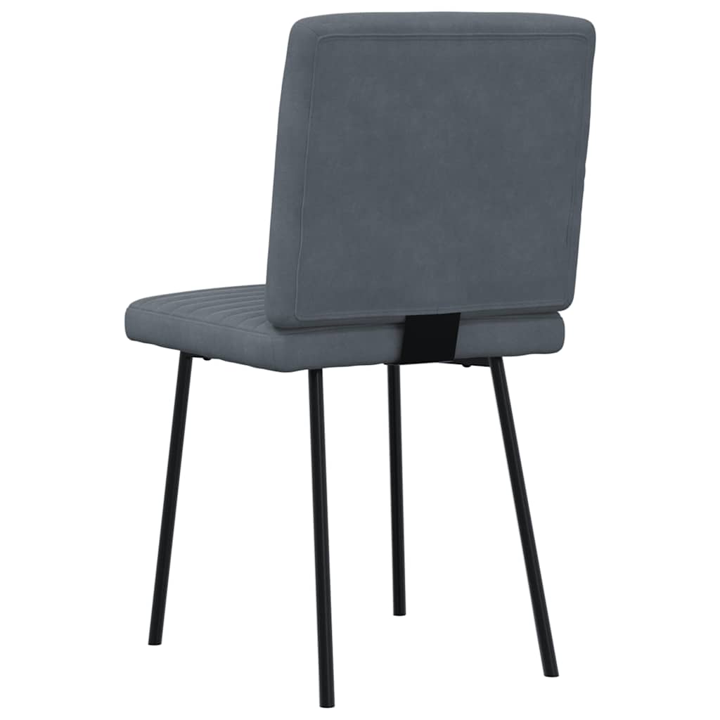Esszimmerstühle 2 Stk. Dunkelgrau Samt