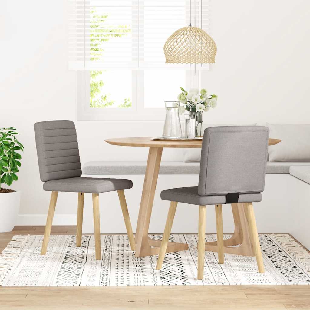 Esszimmerstühle 2 Stk. Taupe Stoff