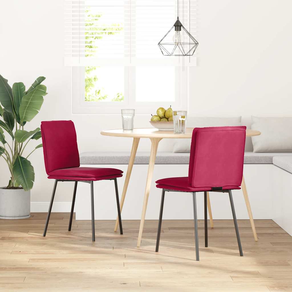 Esszimmerstühle 2 Stk. Weinrot Samt