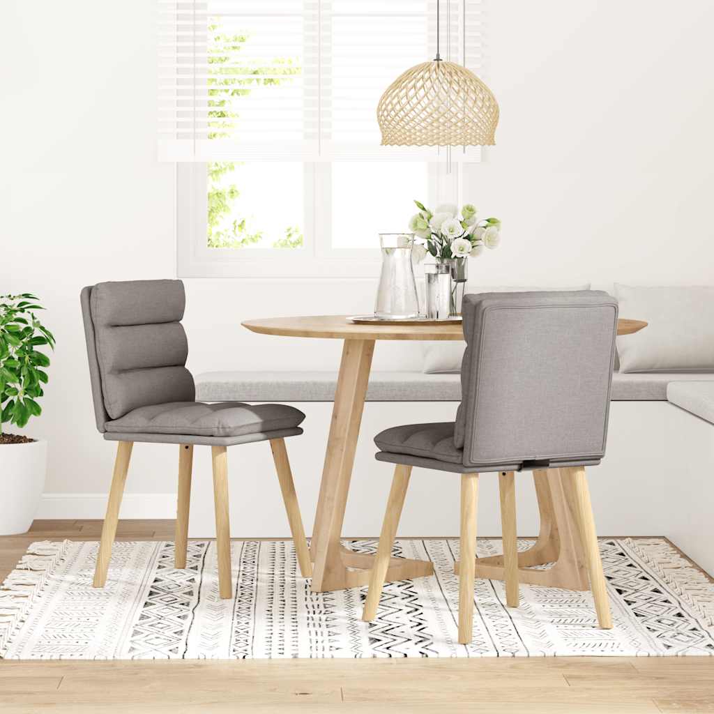 Esszimmerstühle 2 Stk. Taupe Stoff