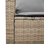 6-tlg. Garten-Sofagarnitur mit Kissen Beige Poly Rattan