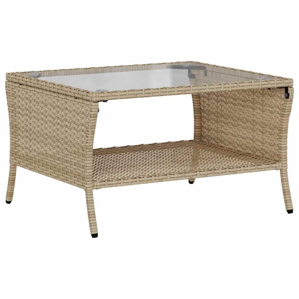 6-tlg. Garten-Sofagarnitur mit Kissen Beige Poly Rattan