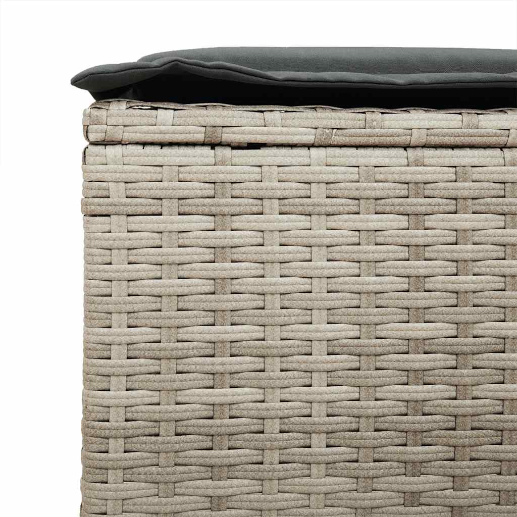 6-tlg. Garten-Sofagarnitur mit Kissen Hellgrau Poly Rattan
