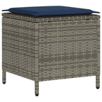 6-tlg. Garten-Sofagarnitur mit Kissen Grau Poly Rattan