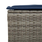 6-tlg. Garten-Sofagarnitur mit Kissen Grau Poly Rattan