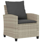 6-tlg. Garten-Sofagarnitur mit Kissen Hellgrau Poly Rattan