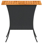 Gartentisch mit Akazienholzplatte 105x75x72 cm Poly Rattan