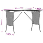 Gartentisch mit Akazienholzplatte Beige 105x75x72cm Poly Rattan