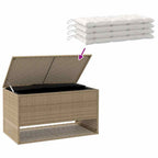 Outdoor-Kissenbox Beige 100x55x55,5 cm Poly Rattan