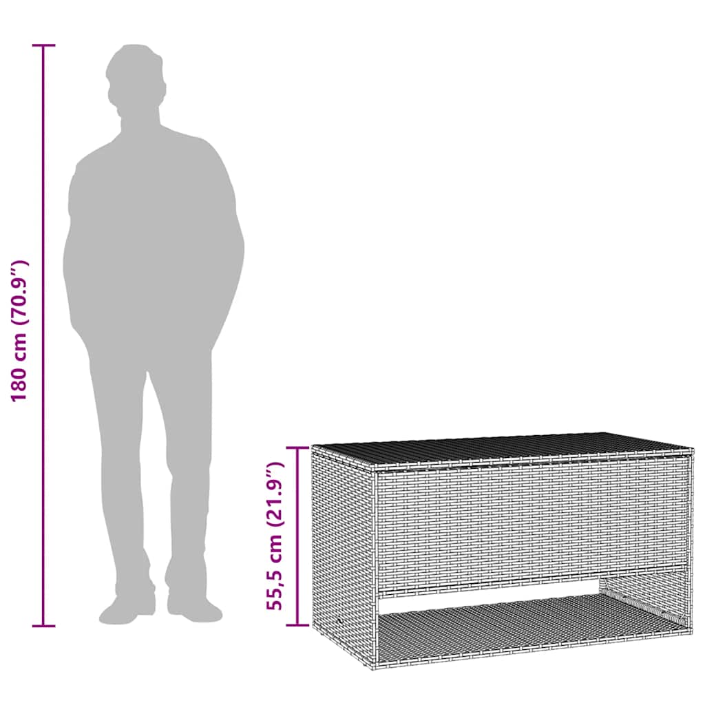 Outdoor-Kissenbox Beige 100x55x55,5 cm Poly Rattan
