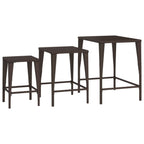 Garten-Satztische 3 Stk. Braun Poly Rattan