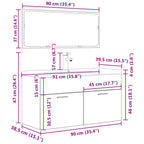 3-tlg. Badmöbel-Set Betongrau Holzwerkstoff