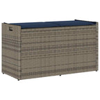 Outdoor-Sitzbank mit Stauraum und Kissen Grau 100 cm